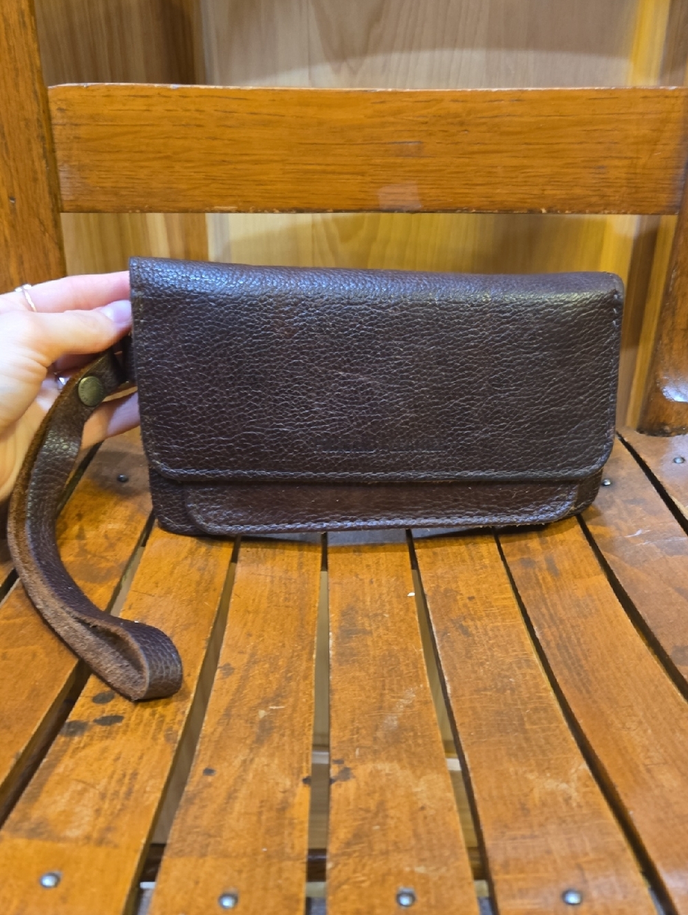 Portland Leather Lily Wristlet Coldbrew